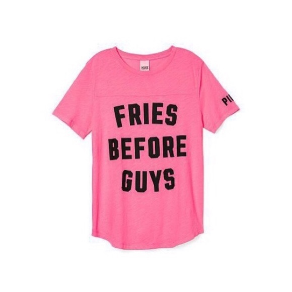 PINK Victoria's Secret Tops - 🎃FLASH SALE🎃NWOT VS PINK Fries Before Guys tee